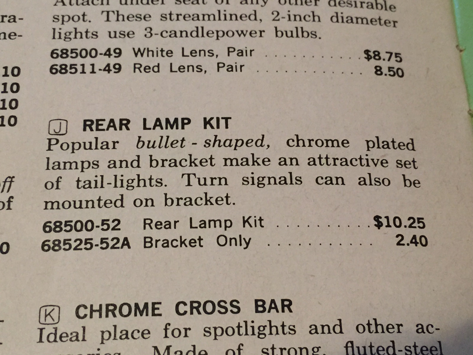 Harley Guide DH-49 Bullet Lamp Bracket, Chrome