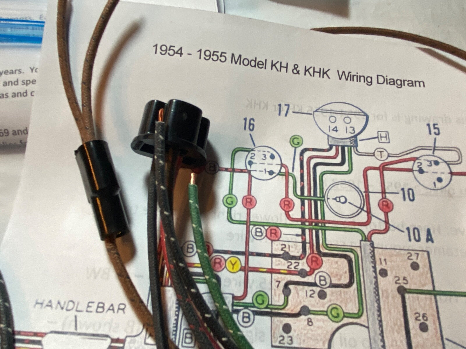 Harley K-Model XL, XLH Premium Wiring Harness Kit 1952-1958 w/ Headlamp Block