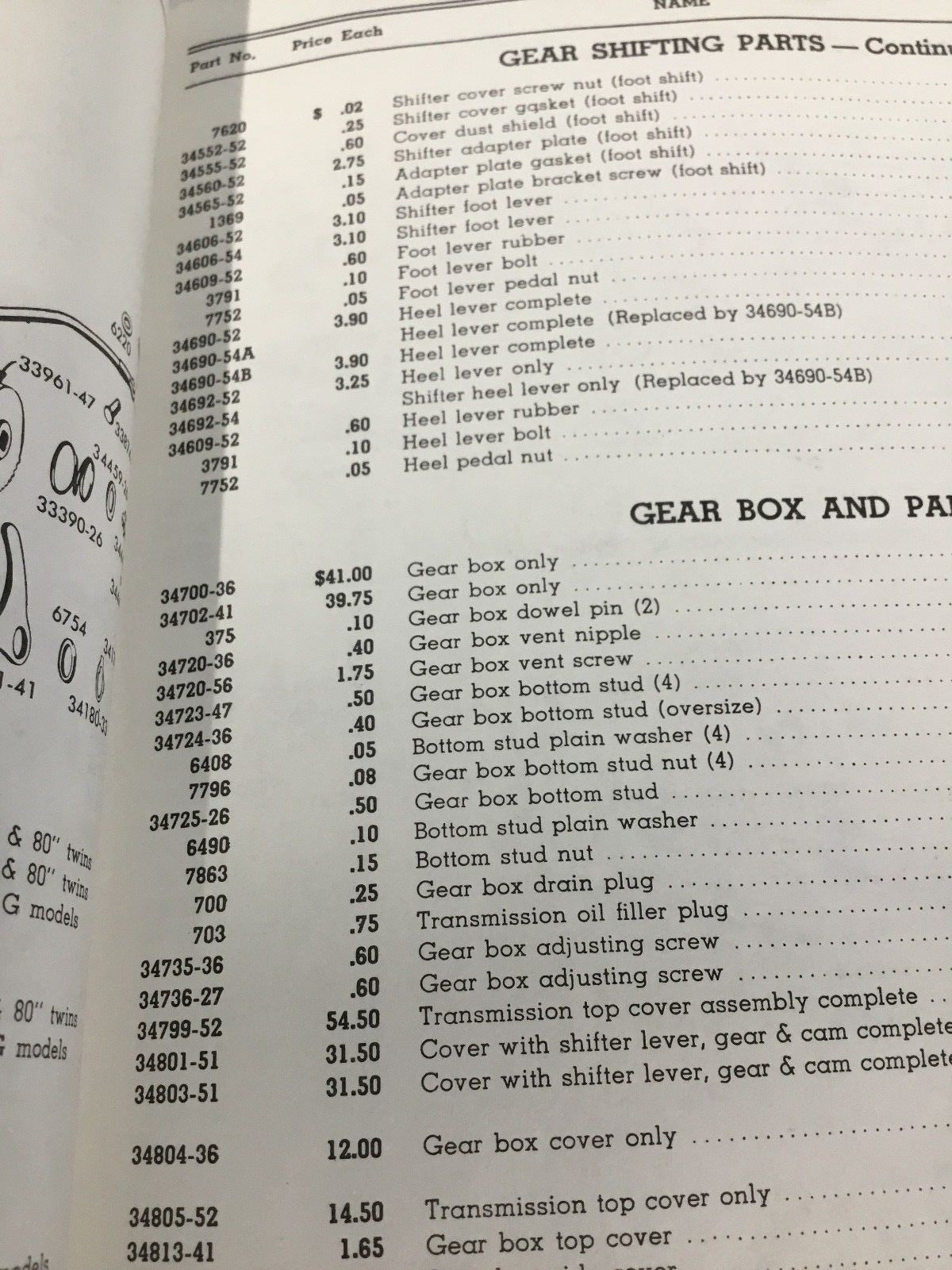 Harley Panhead Transmission Shifter Top Cover Screws & Vent 34720-56 1956-64