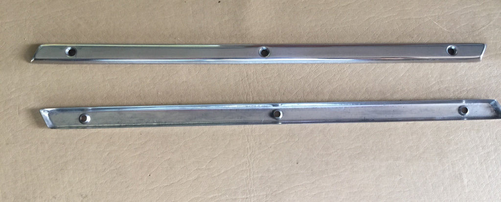 Harley 51-53 Gas Tank Emblem Trim Strips Panhead Stainless w/ Screws & Mounts