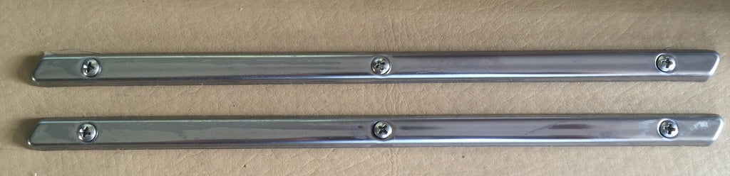 Harley 51-53 Gas Tank Emblem Trim Strips Panhead Stainless w/ Screws & Mounts