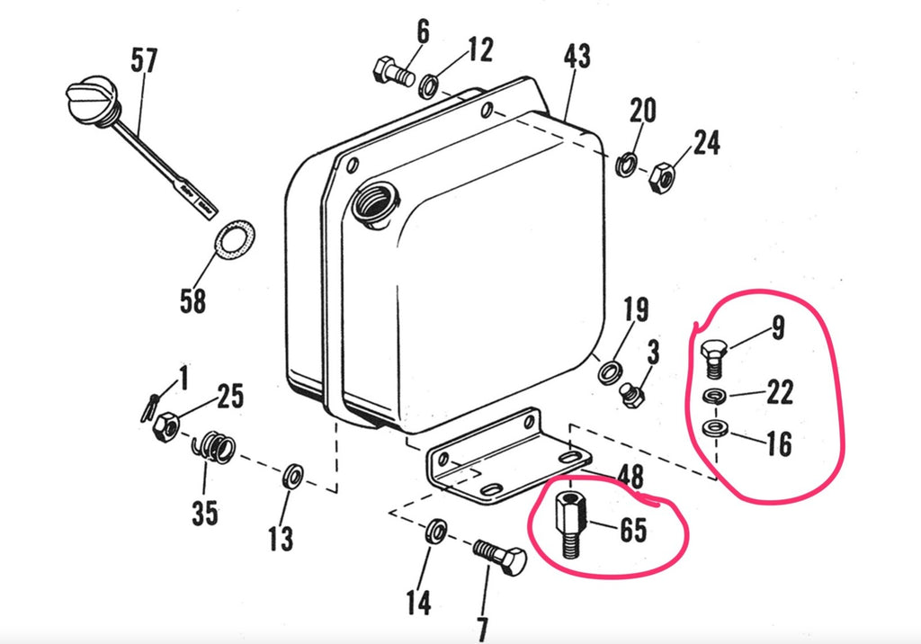 Harley 62761-66 Sportster XLCH Lunchbox Oil Tank Lower Mount Kit 1966-69 USA