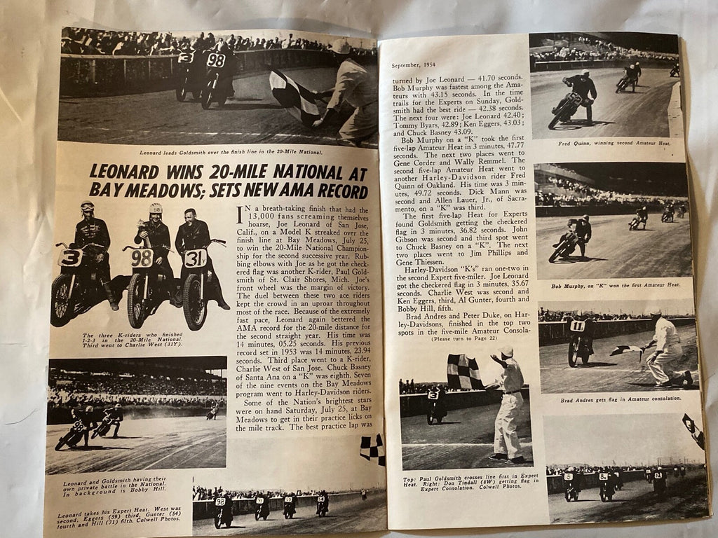 Harley Enthusiast Sept 1954 Model Intro For 1955 Models KH FLH Panhead Servicar