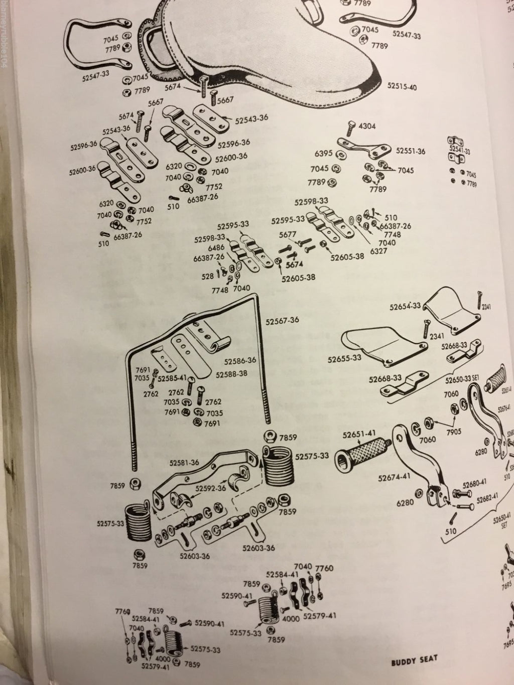 Harley Knucklehead Panhead UL Buddy Seat Spring Clips OEM# 52600-36 13313-36 USA