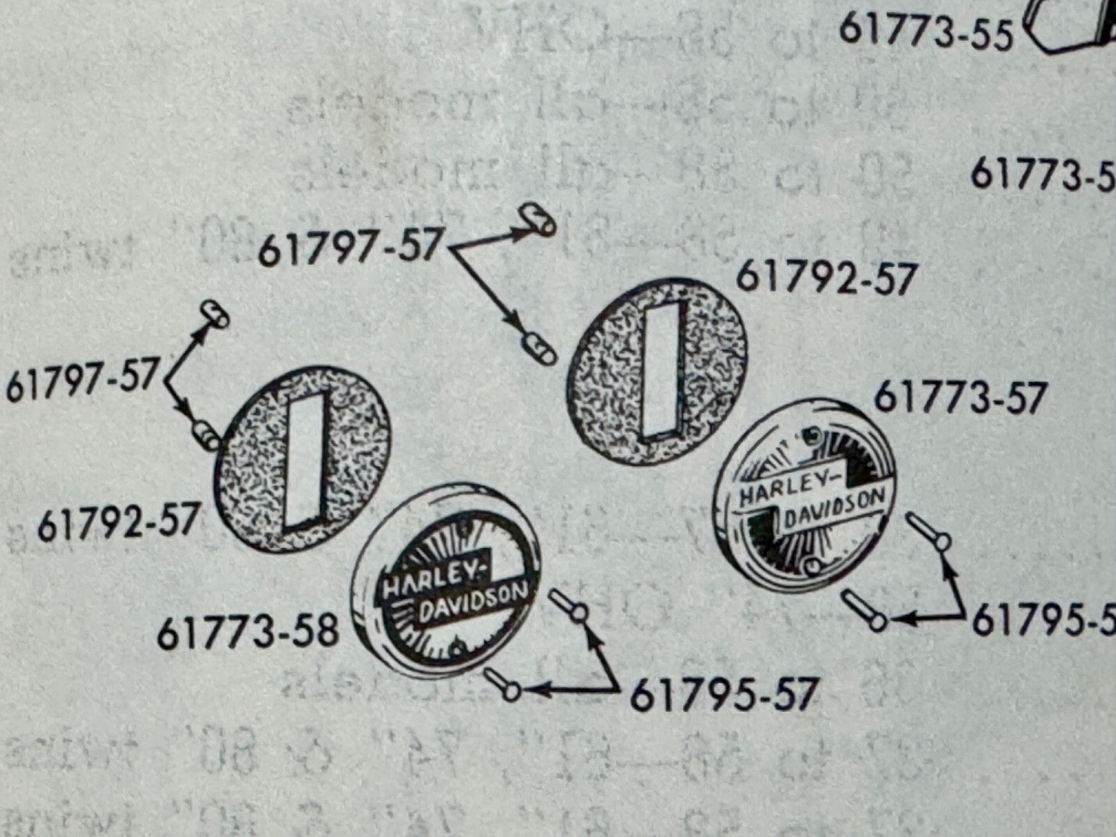 Harley 1957-58 Tank Emblem Rivet & Gasket Kit Panhead Sportster 61792-57 USA