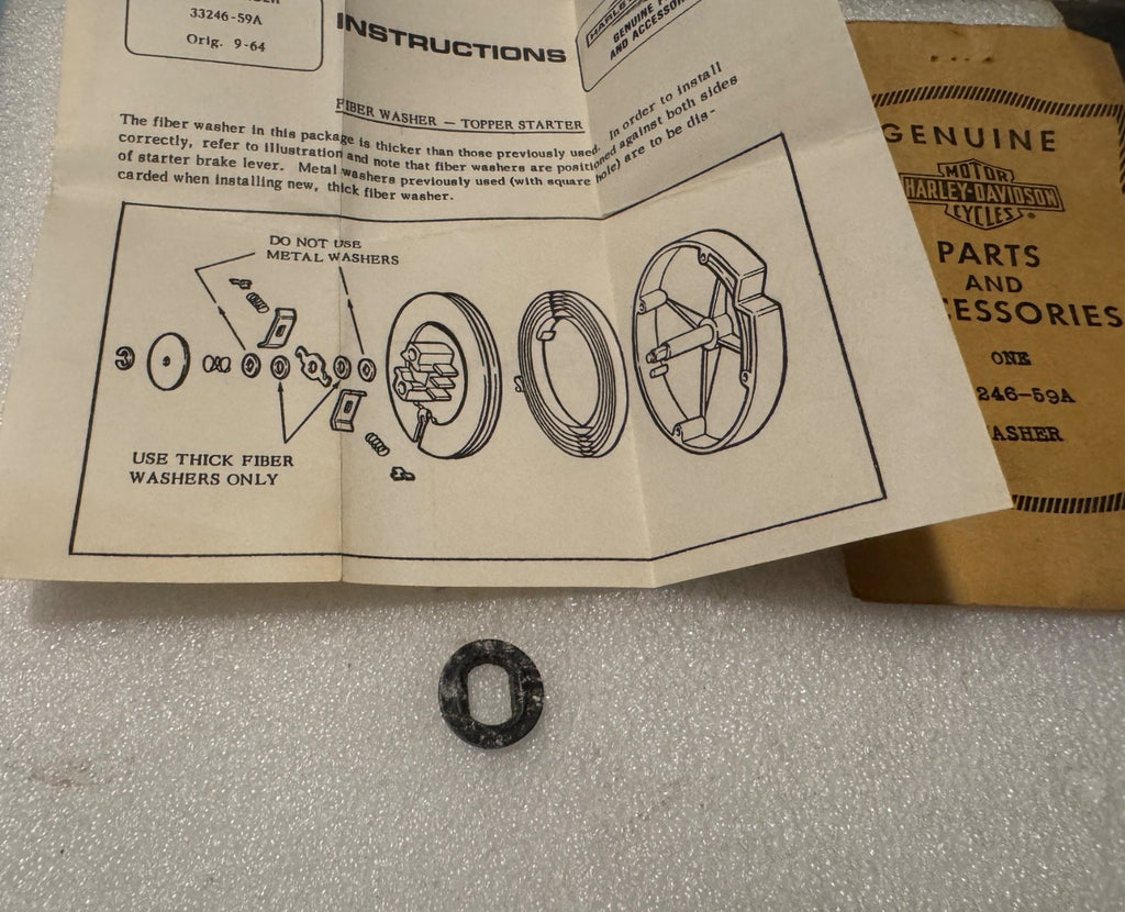 Harley NOS OEM 33246-59A Topper Starter Fiber Washer Retrofit Kit2
