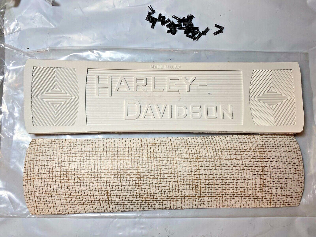 Harley 2940-14W JD VL Knuckle White Canvas Back Footboard Mats w/Rivets 1914-39 