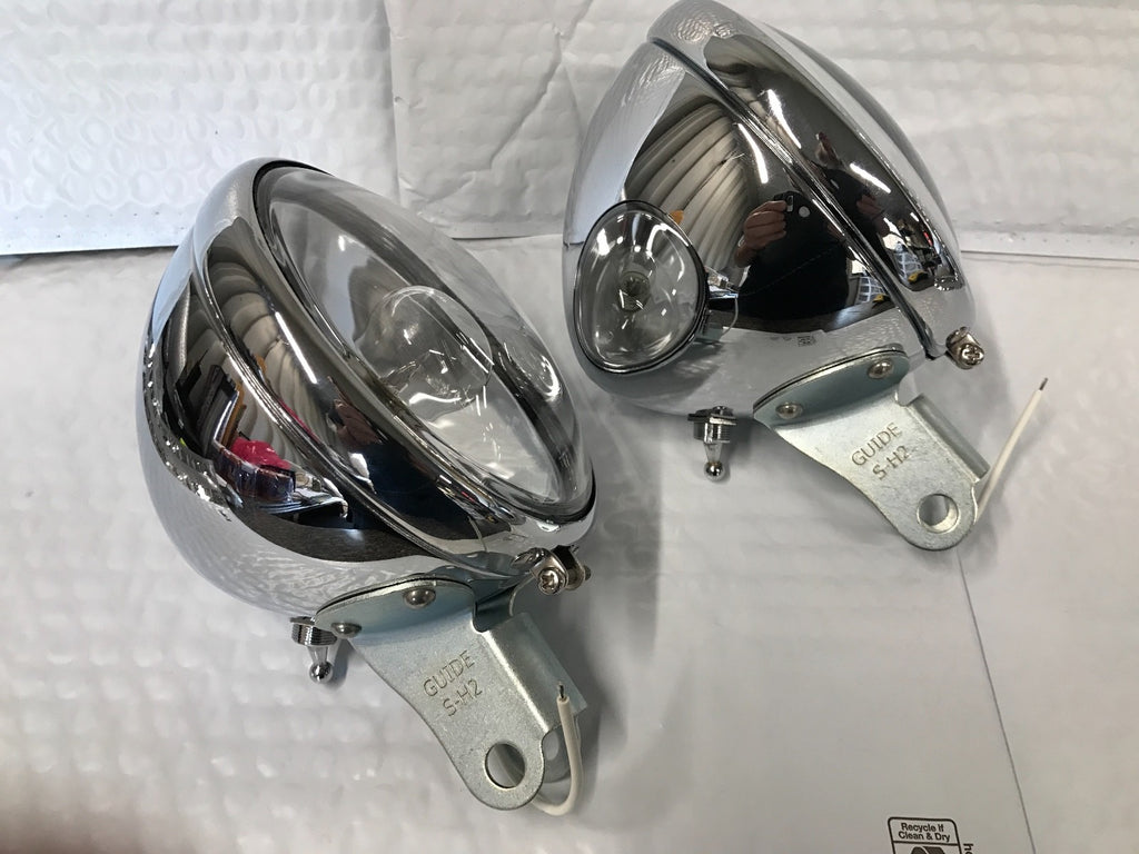 Harley  Guide S-H2 Yellow Spot Lamp Lenses Knucklehead Panhead 1938-61