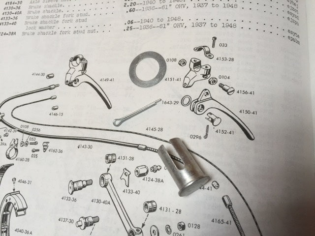 Harley Knucklehead UL WLA 1941-48 Hand Brake Lever Cable Bushing OEM# 4152-41