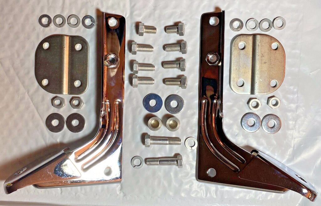 Harley Panhead Shovel Spot Lamp Windshield Mounting Brackets W/ CP Bolts '60-84 