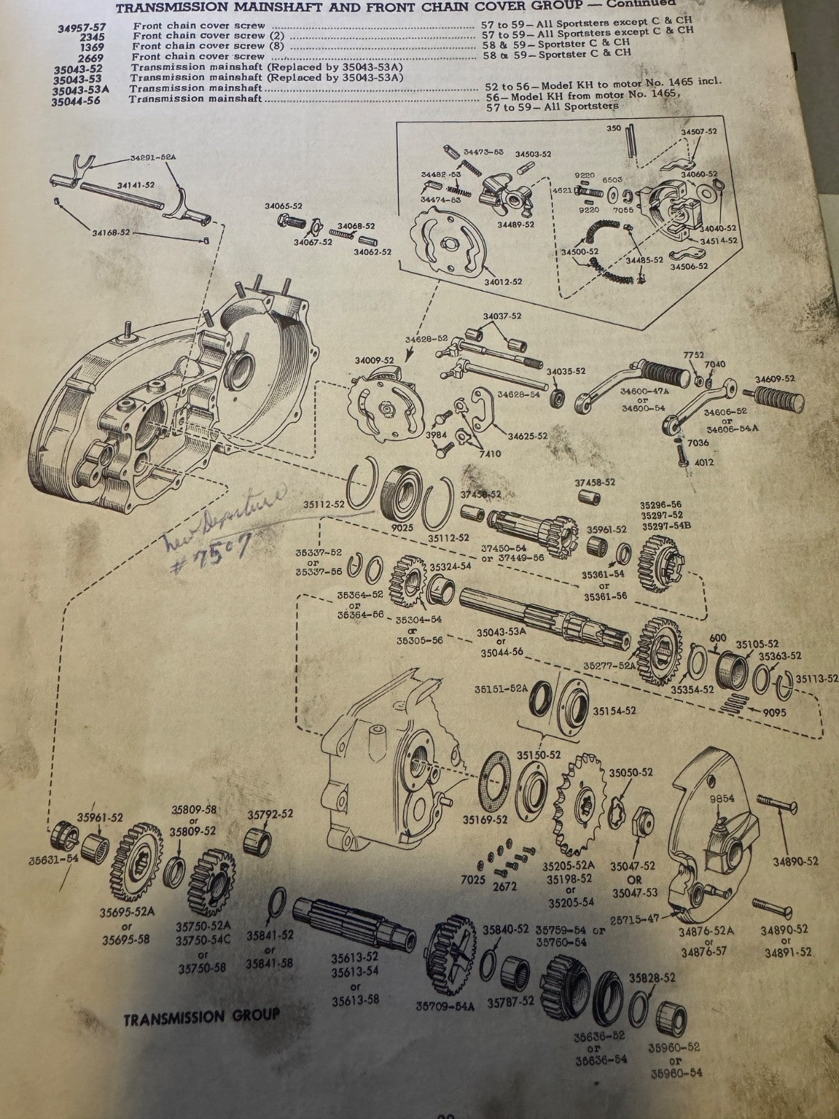Harley NOS 1952-74 K-Model Sportster Shifter Shaft & Seat Pivot Bushing 34037-52