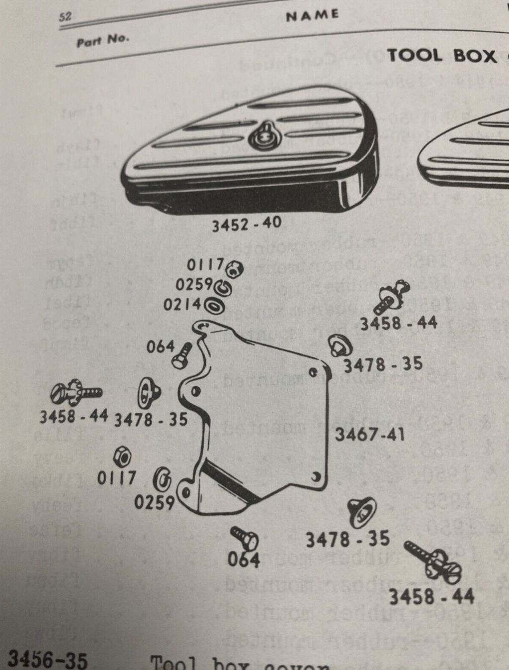 Harley WL WLA WLC WLD Oval Tool Box W/ Mount Kit 1940-52 OEM# 3452-40