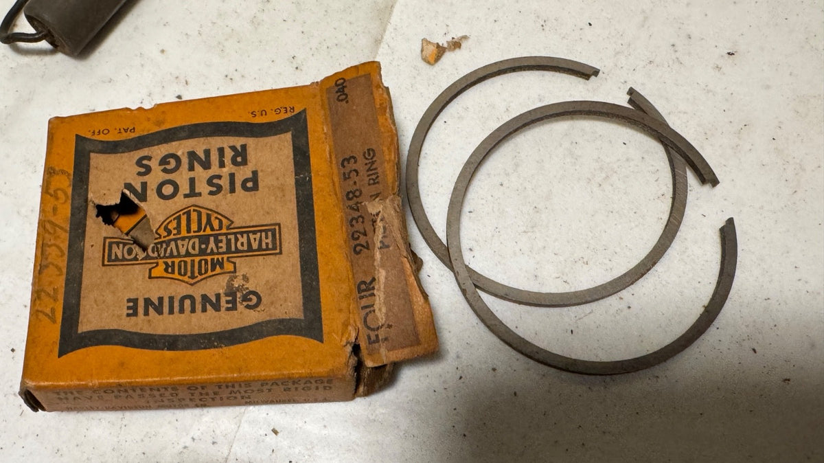 Harley NOS OEM 22339-53 Lightweight Hummer 165 Piston Rings .040 OS 1953-19630