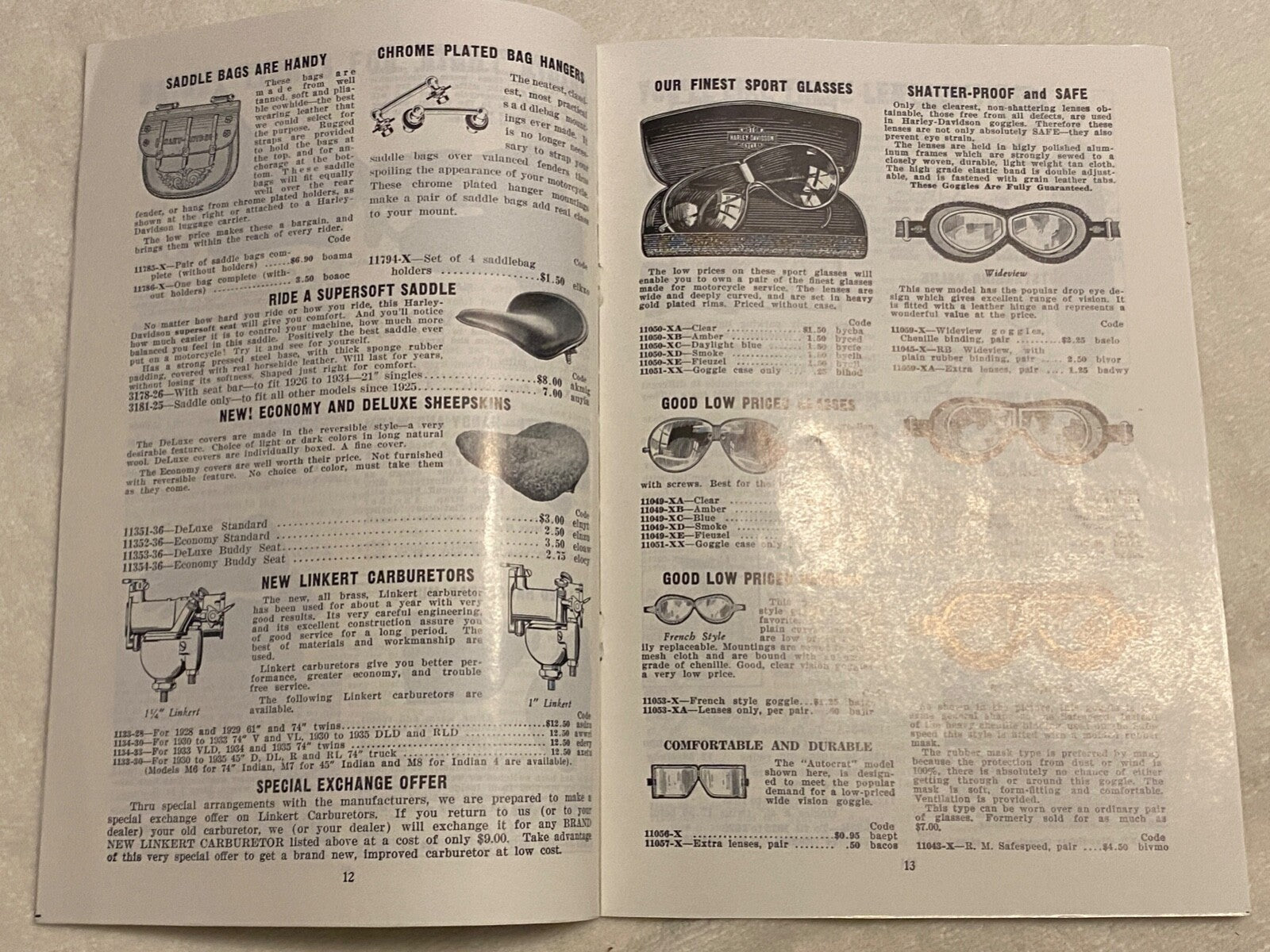 Harley 1936 Accessory Catalog Re-Print VL Knucklehead RL JD Servicar