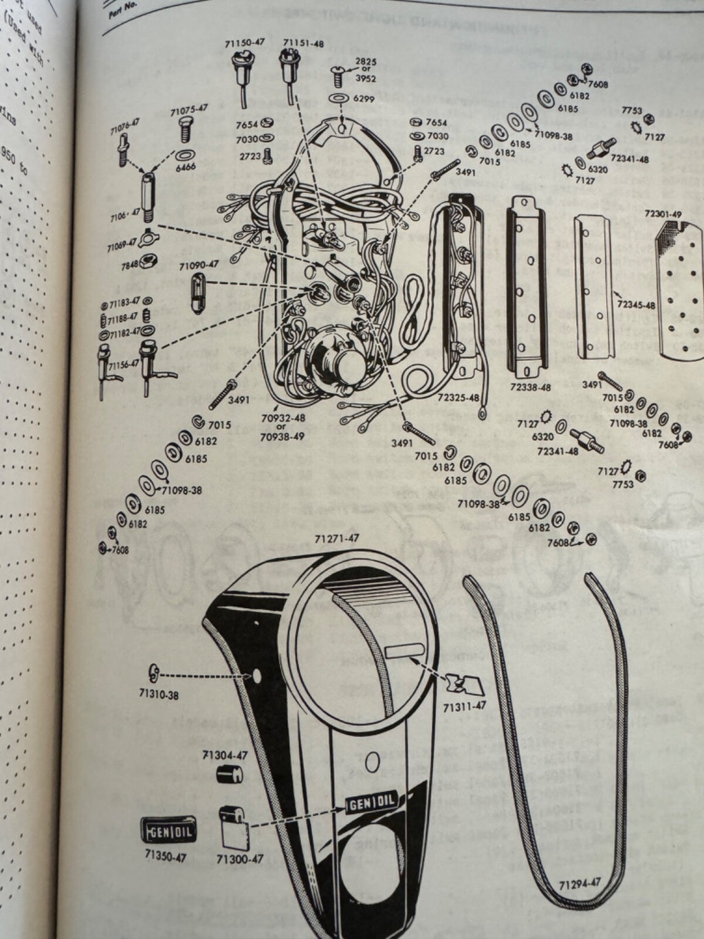 Harley 3491 Electrical Dash Terminal Post Kit 1947-73 WL & Servicar
