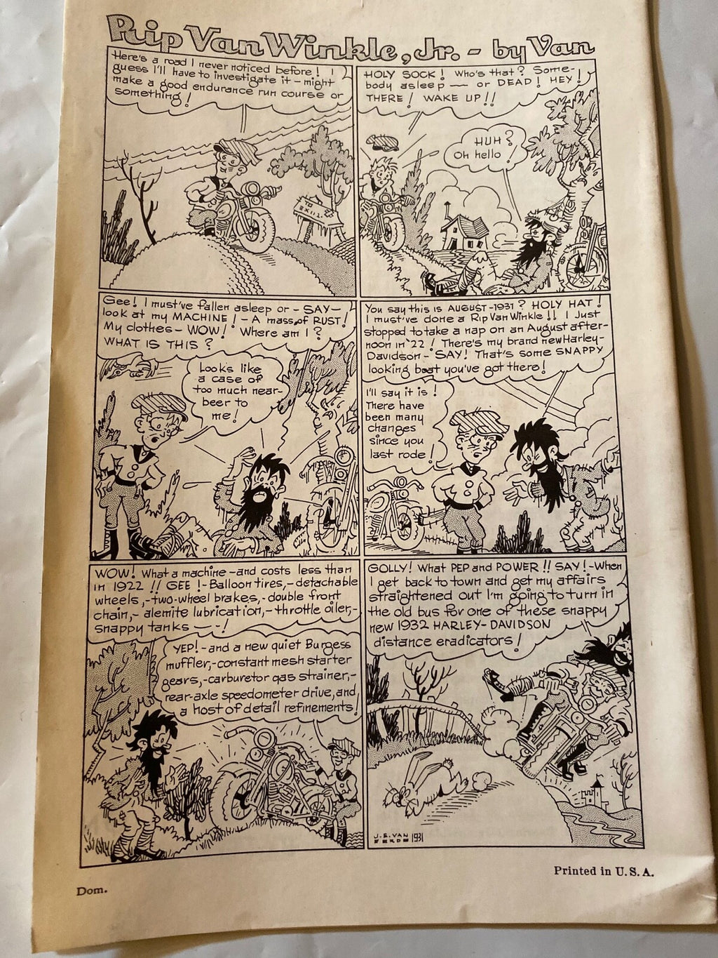 Harley Enthusiast Model Intro Issue 1932 Models Aug 1931 DL 21" Single V VL