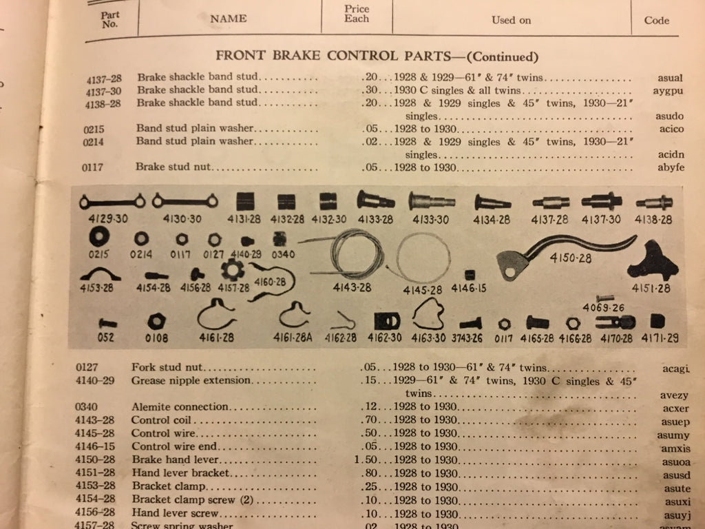 Harley Indian JD DL VL Nickel Plated Front Brake Cable Coil 1928-30 OEM 4143-28