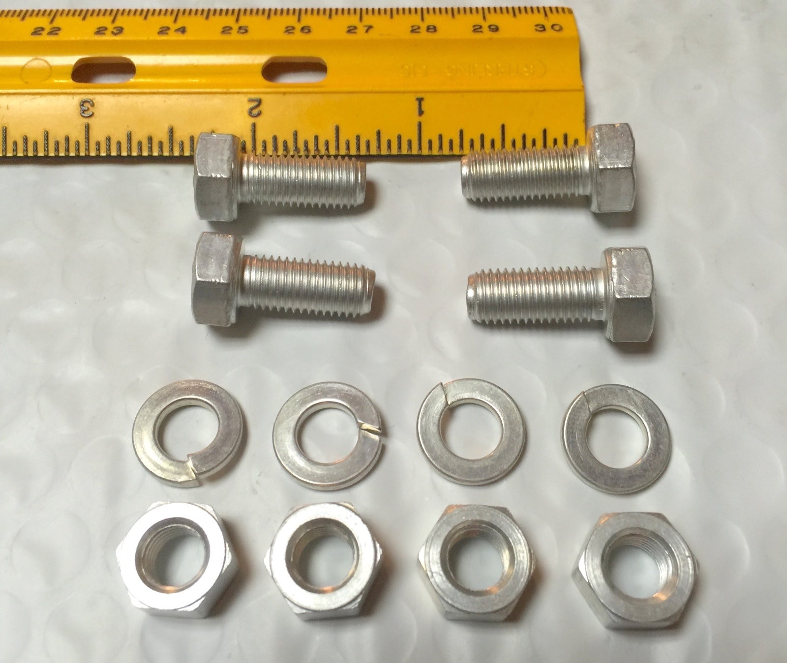 Harley CP-1038 5/16”-24 x 3/4" Bolts w/ Nuts & Lock Washers x 4 OEM 3974 Cad 