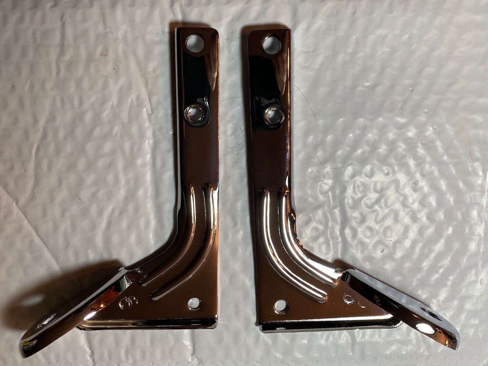 Harley Panhead Shovel Spot Lamp Windshield Mounting Brackets W/ CP Bolts '60-84 