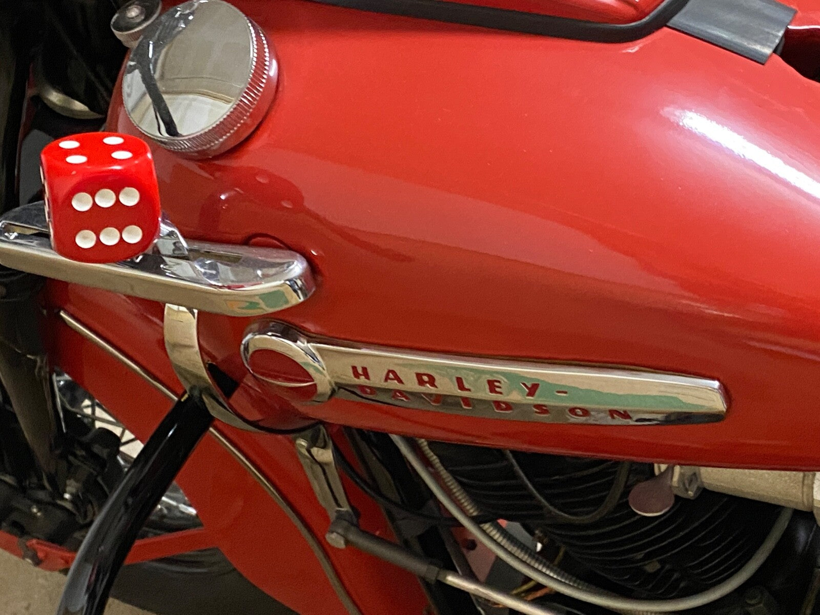 Harley Knucklehead VL Panhead WL UL Dice Shifter Shift Knob 3/8"-24 Rat Rod R/W