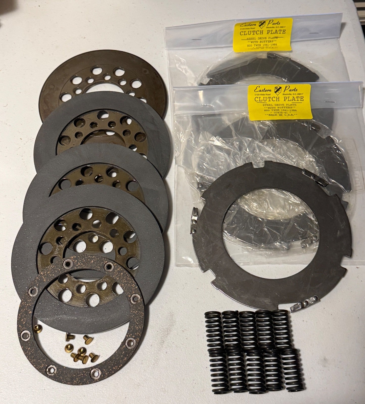 Harley Four Speed Clutch Plate Kit 1941-84 Knucklehead Pan Shovel 37930-410
