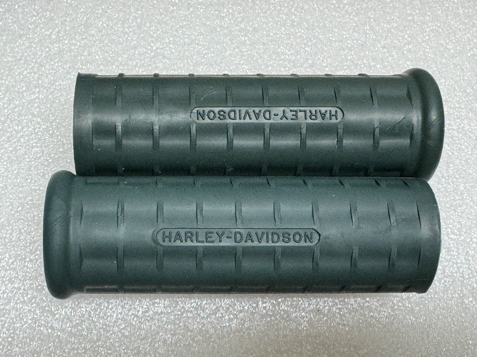 Harley 56210-47 Panhead Hummer Waffle Grips Closed End Green w/ Logo 1948-53