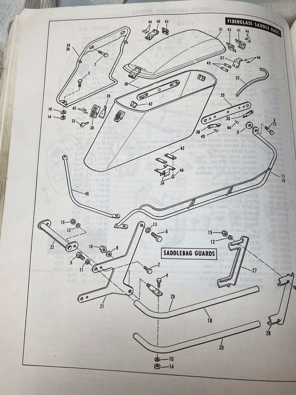 Harley Saddle Bag & Guard Rail Mount Kit Shovelhead 1965-67 OEM# 90818-65 