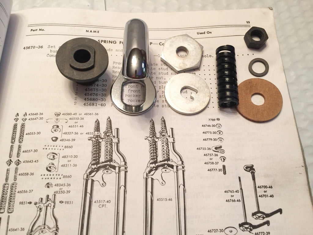 Harley Knucklehead UL Chrome Steering Damper Top Rebuild Parts Kit 36-48 EL 