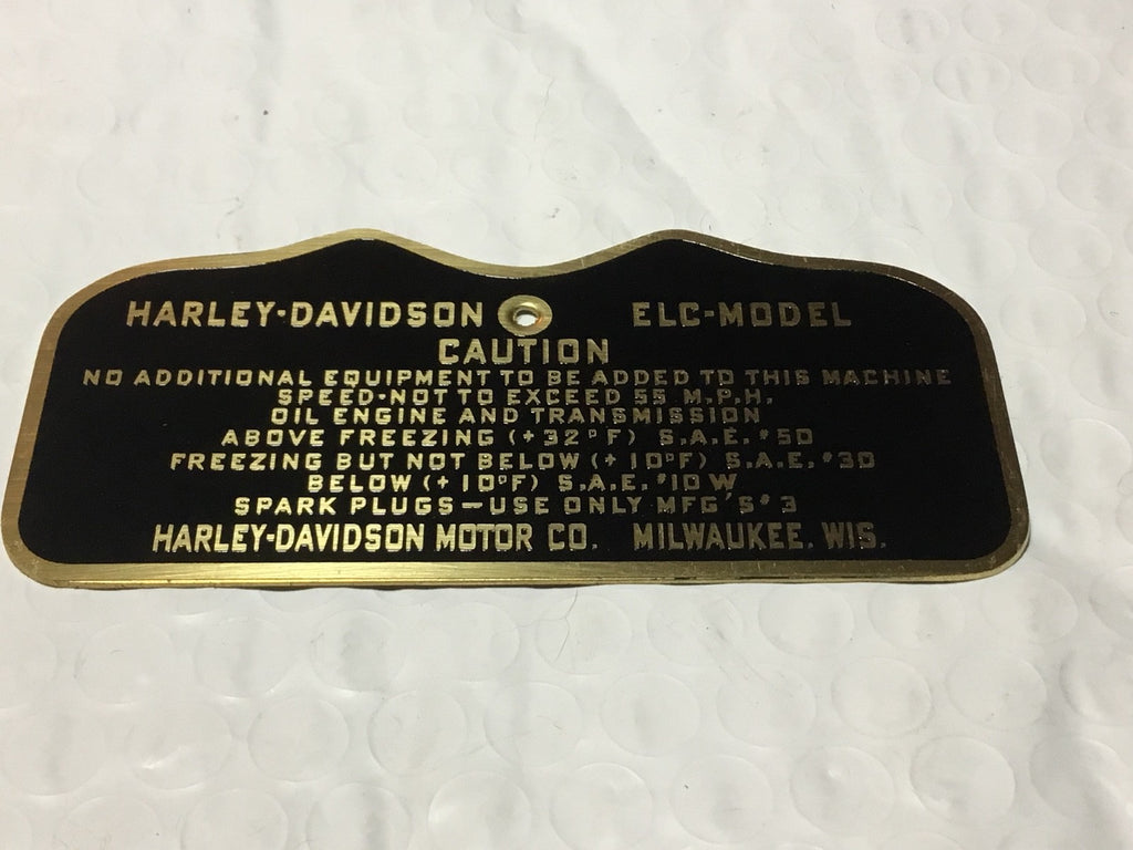 Harley Canadian ELC Military Data Plate Tank Nomenclature Tag WWII 1942-43 
