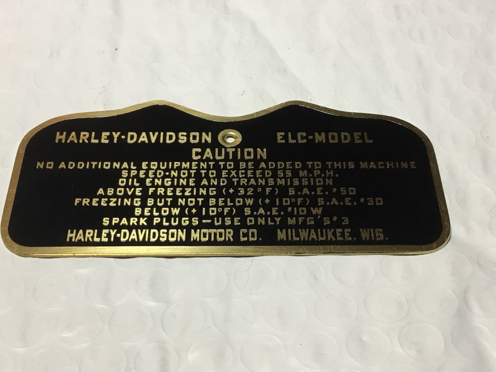 Harley Canadian ELC Military Data Plate Tank Nomenclature Tag WWII 1942-43 