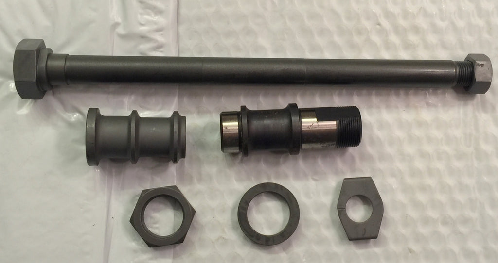 Harley Panhead UL Parkerized Rear Axle Kit 48-57 Rigid Frame Welded Hex Head