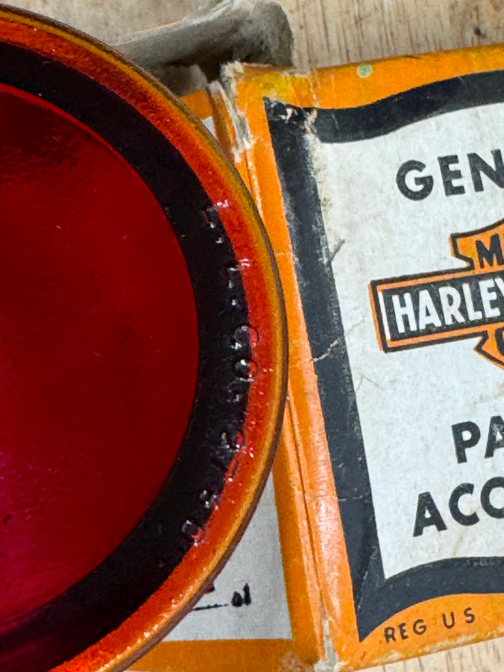 Harley NOS 5054-20 Red Glass Cone Tail Lamp Lens JD VL Hummer Knucklehead UL WLA 68091-20