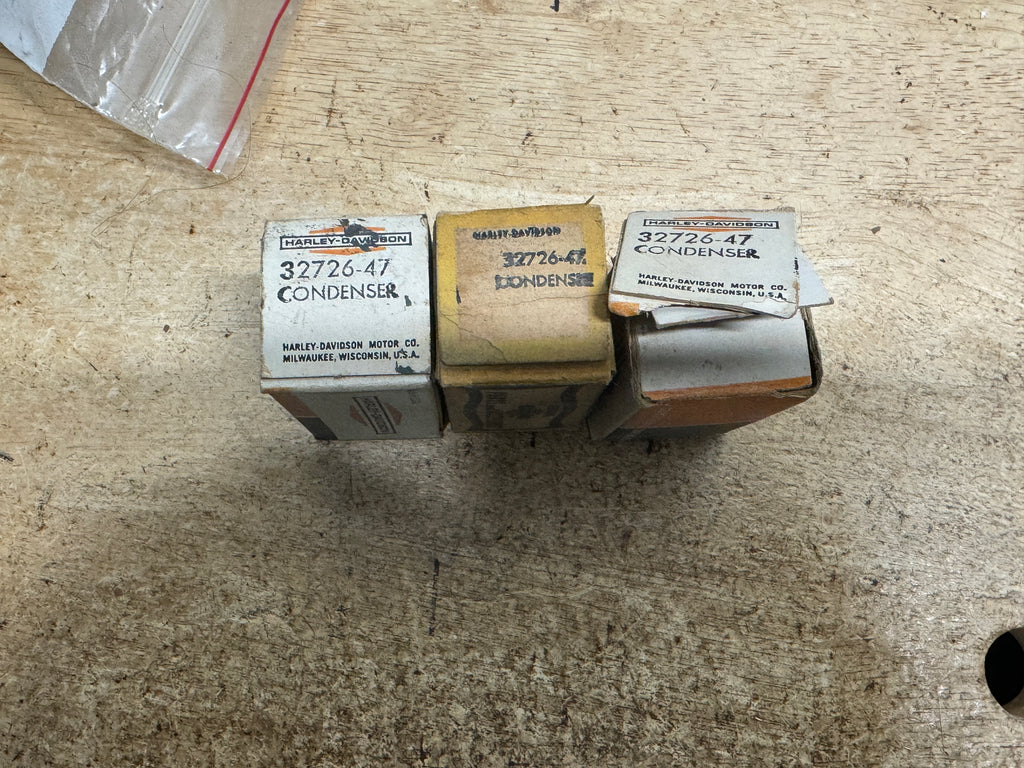 Harley NOS 32726-47 Condenser 1947 & Up Knucklehead Hummer Panhead Shovelhead Sportster K Model Servicar