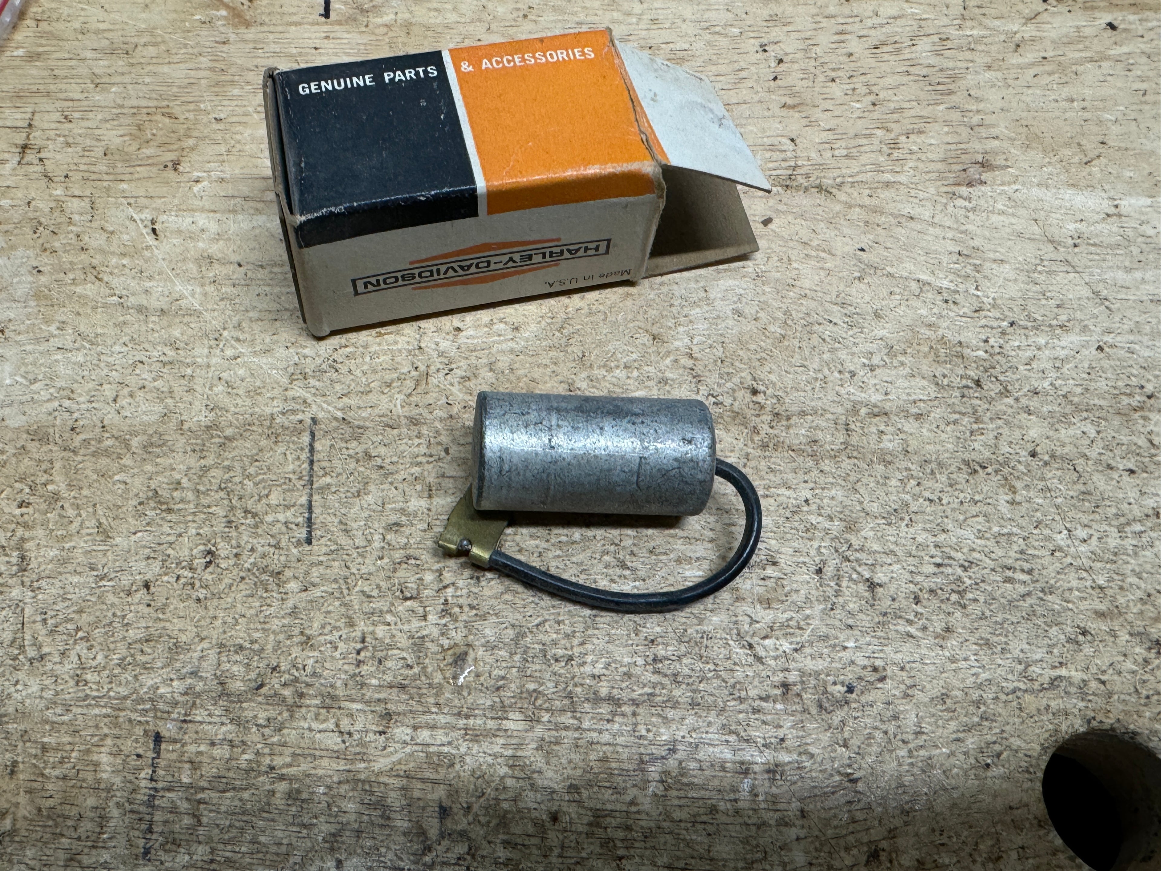 Harley NOS 32726-47 Condenser 1947 & Up Knucklehead Hummer Panhead Shovelhead Sportster K Model Servicar