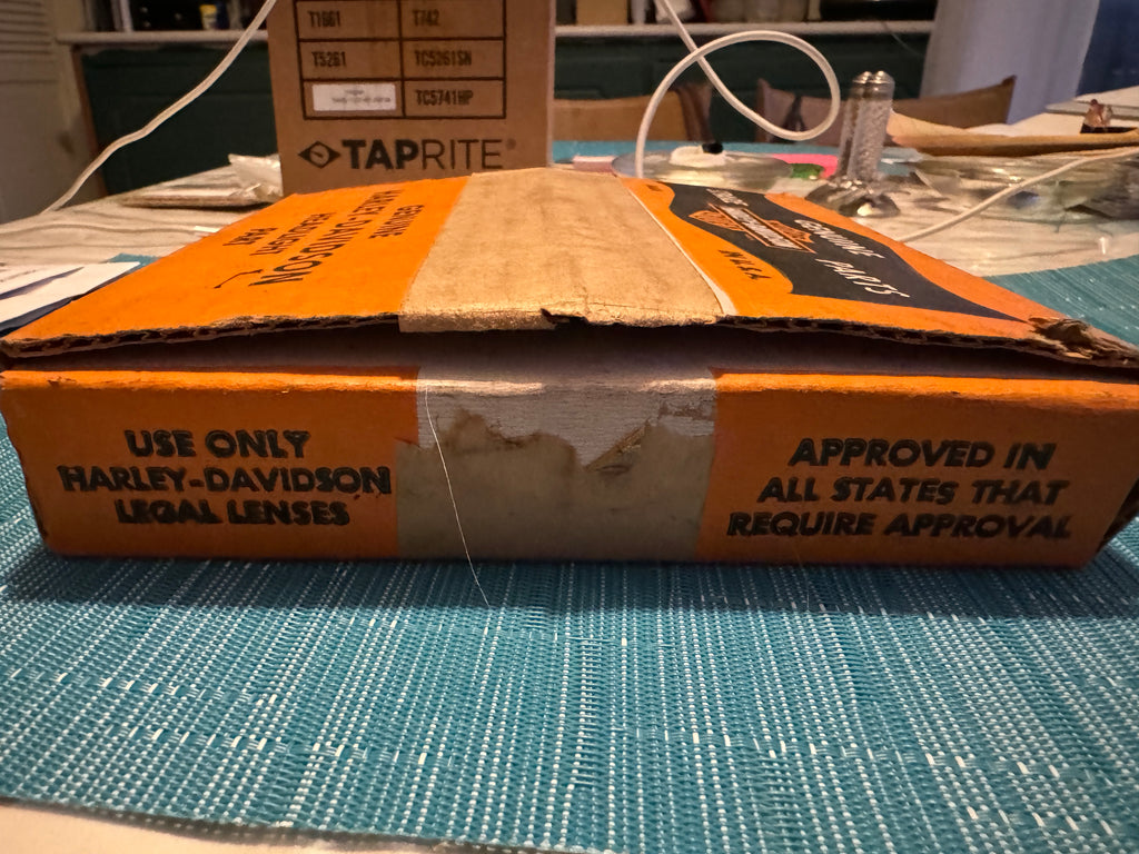 Harley NOS 4906-35 "Serif" Early Guide Cycle-Ray Headlamp Lens Knucklehead VL UL WL 1935-1942