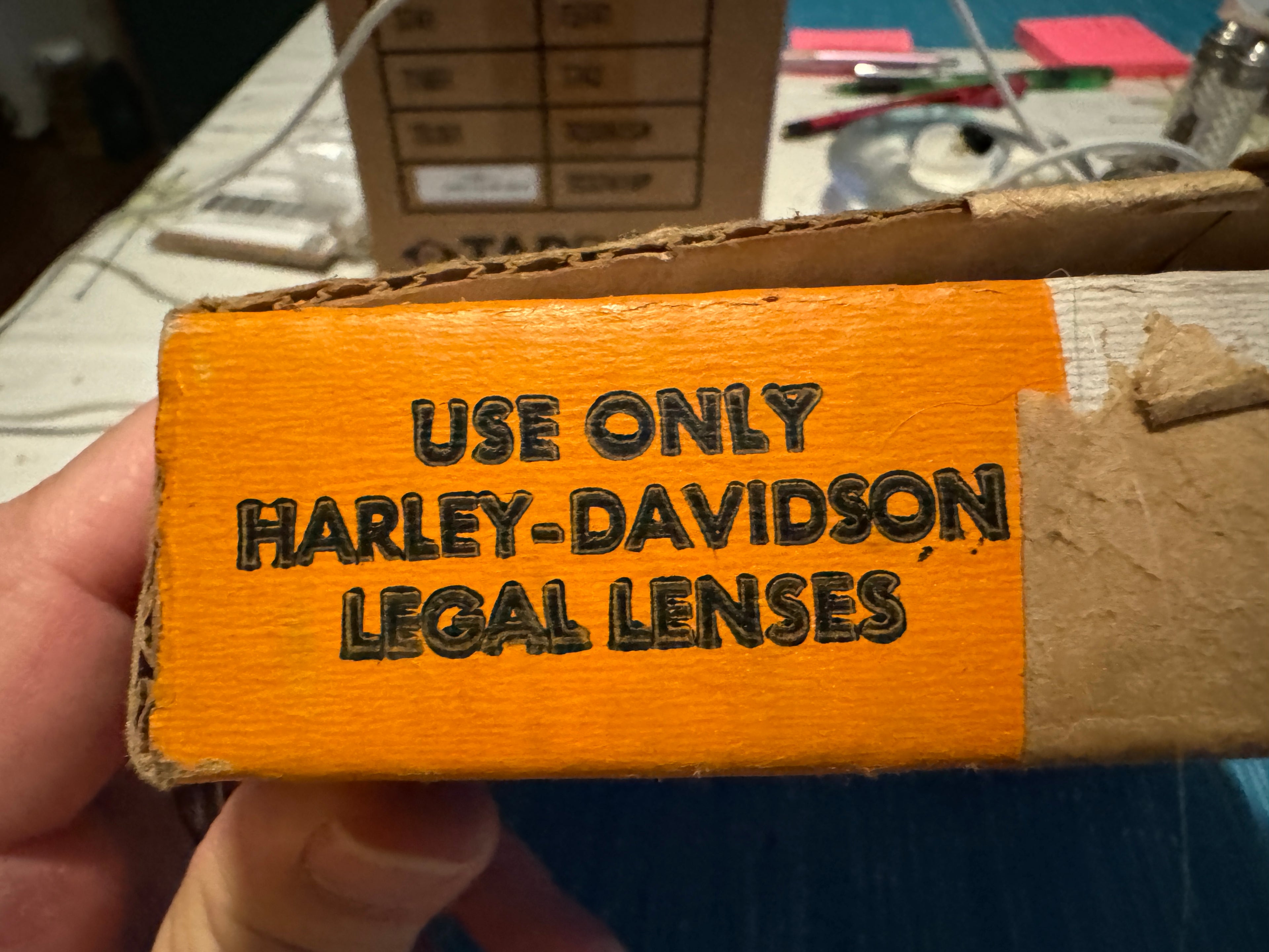 Harley NOS 4906-35 "Serif" Early Guide Cycle-Ray Headlamp Lens Knucklehead VL UL WL 1935-1942