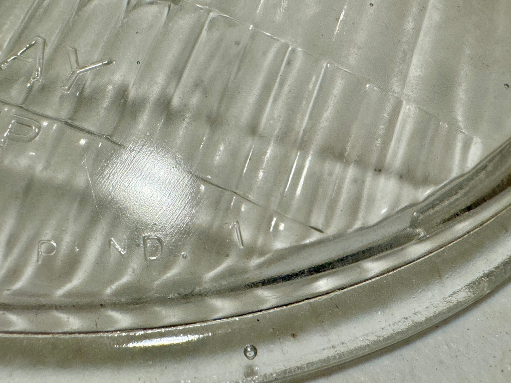 Harley NOS 4906-35 "Serif" Early Guide Cycle-Ray Headlamp Lens Knucklehead VL UL WL 1935-1942