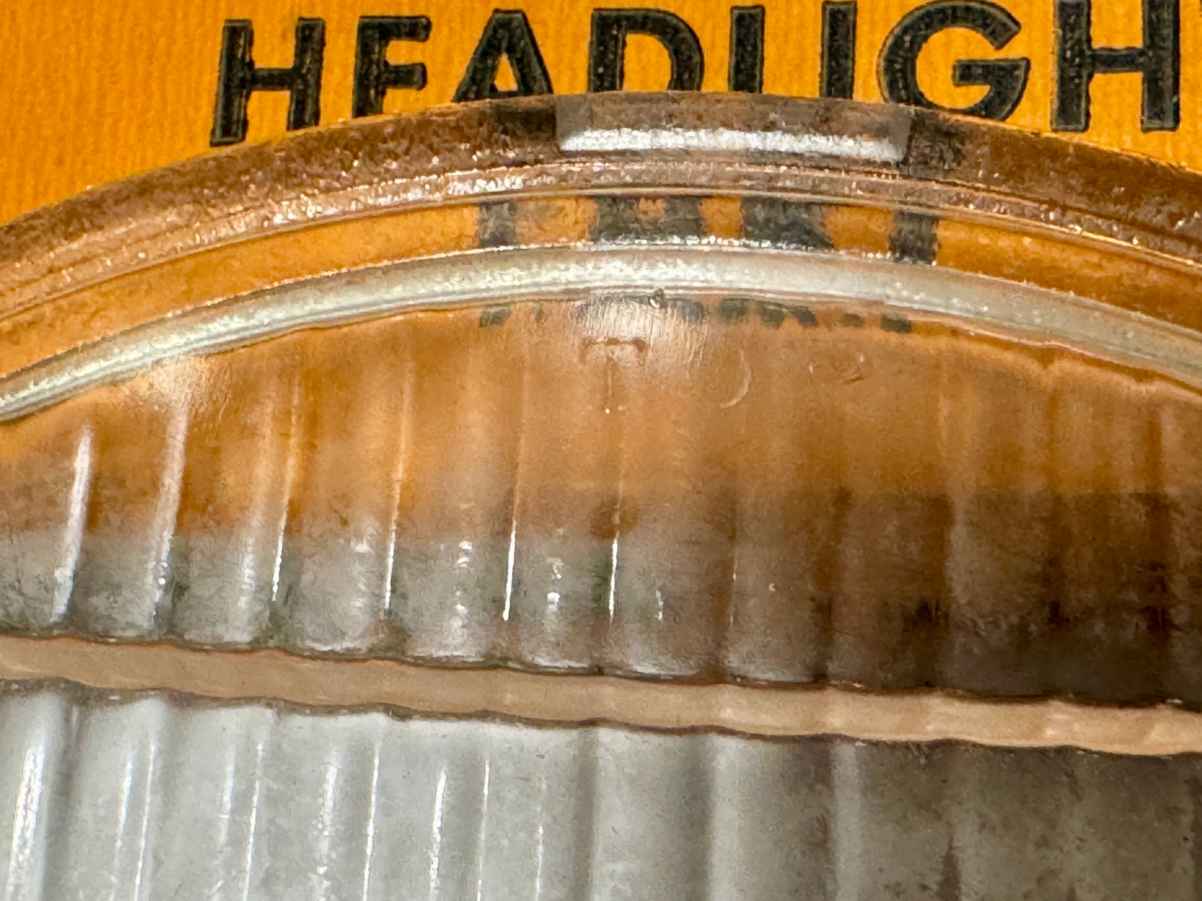 Harley NOS 4906-35 "Serif" Early Guide Cycle-Ray Headlamp Lens Knucklehead VL UL WL 1935-1942