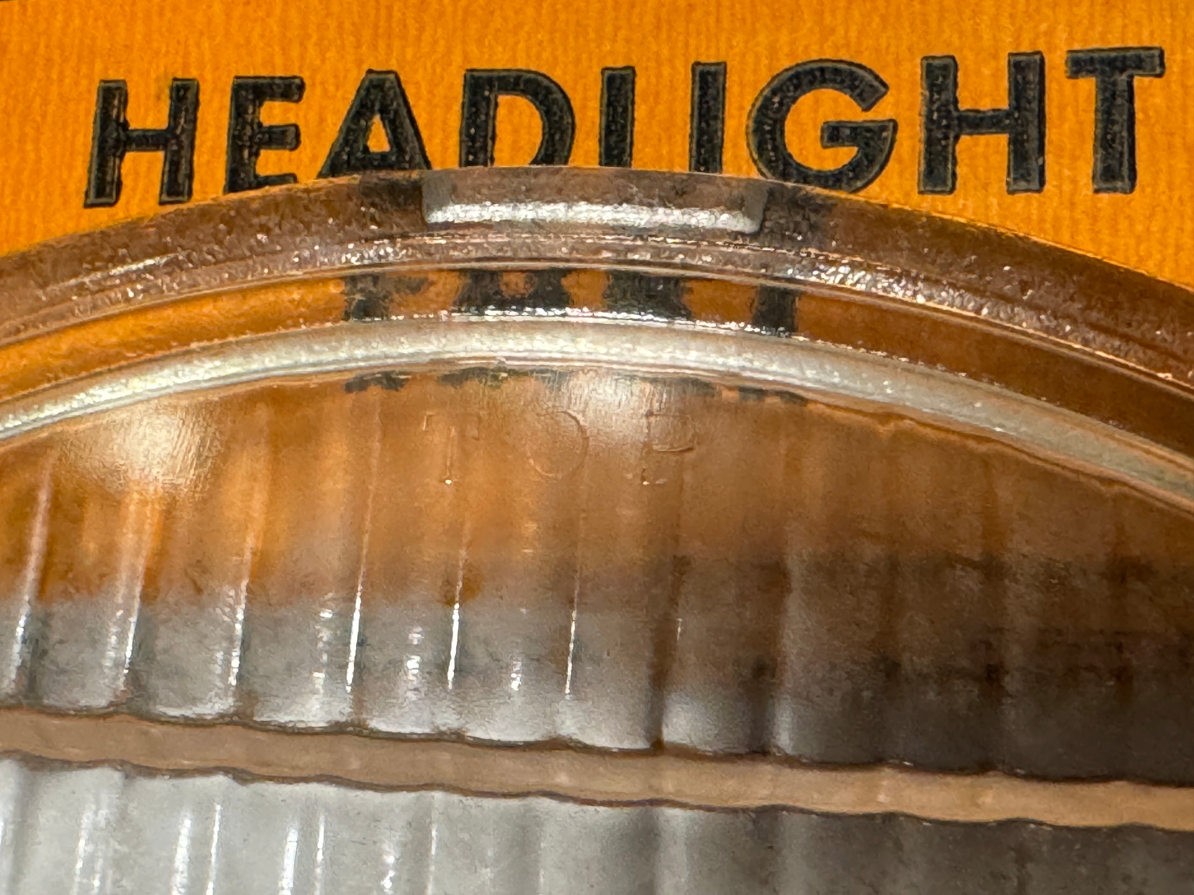 Harley NOS 4906-35 "Serif" Early Guide Cycle-Ray Headlamp Lens Knucklehead VL UL WL 1935-1942