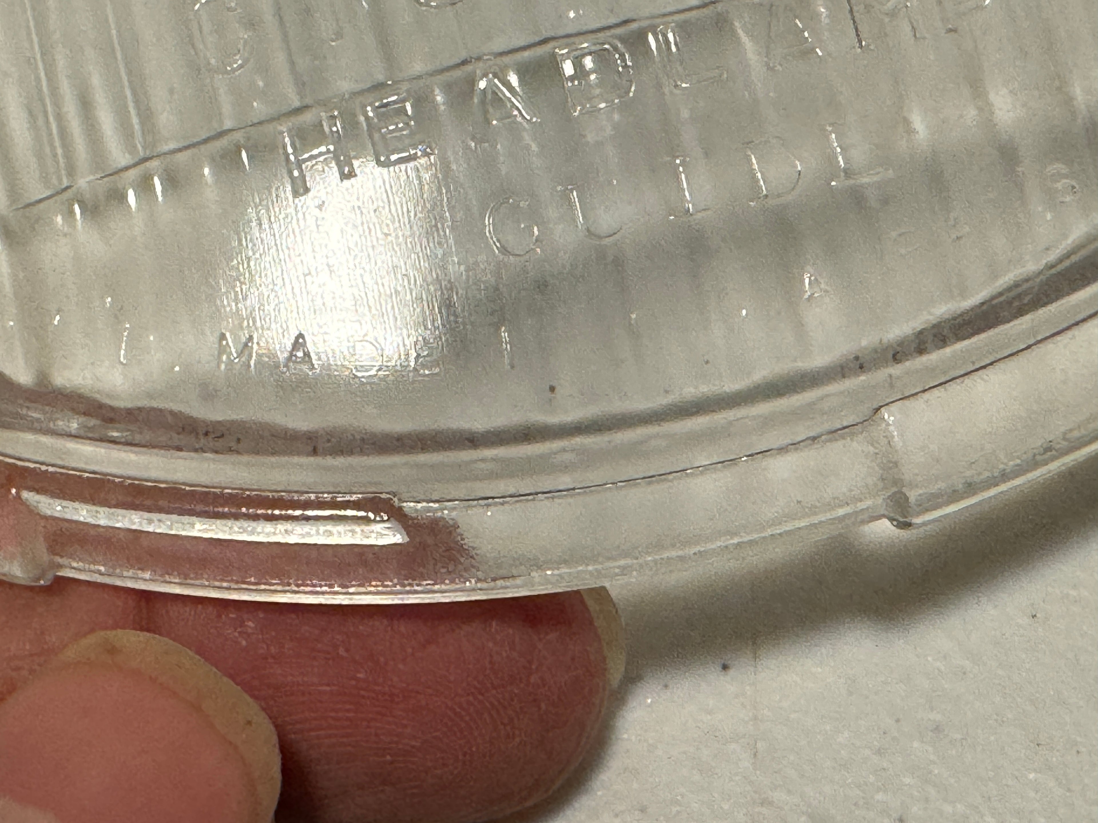 Harley NOS 4906-35 "Serif" Early Guide Cycle-Ray Headlamp Lens Knucklehead VL UL WL 1935-1942