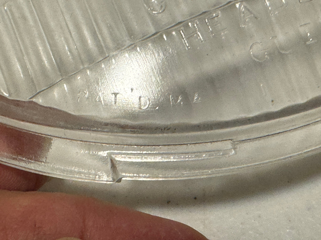 Harley NOS 4906-35 "Serif" Early Guide Cycle-Ray Headlamp Lens Knucklehead VL UL WL 1935-1942