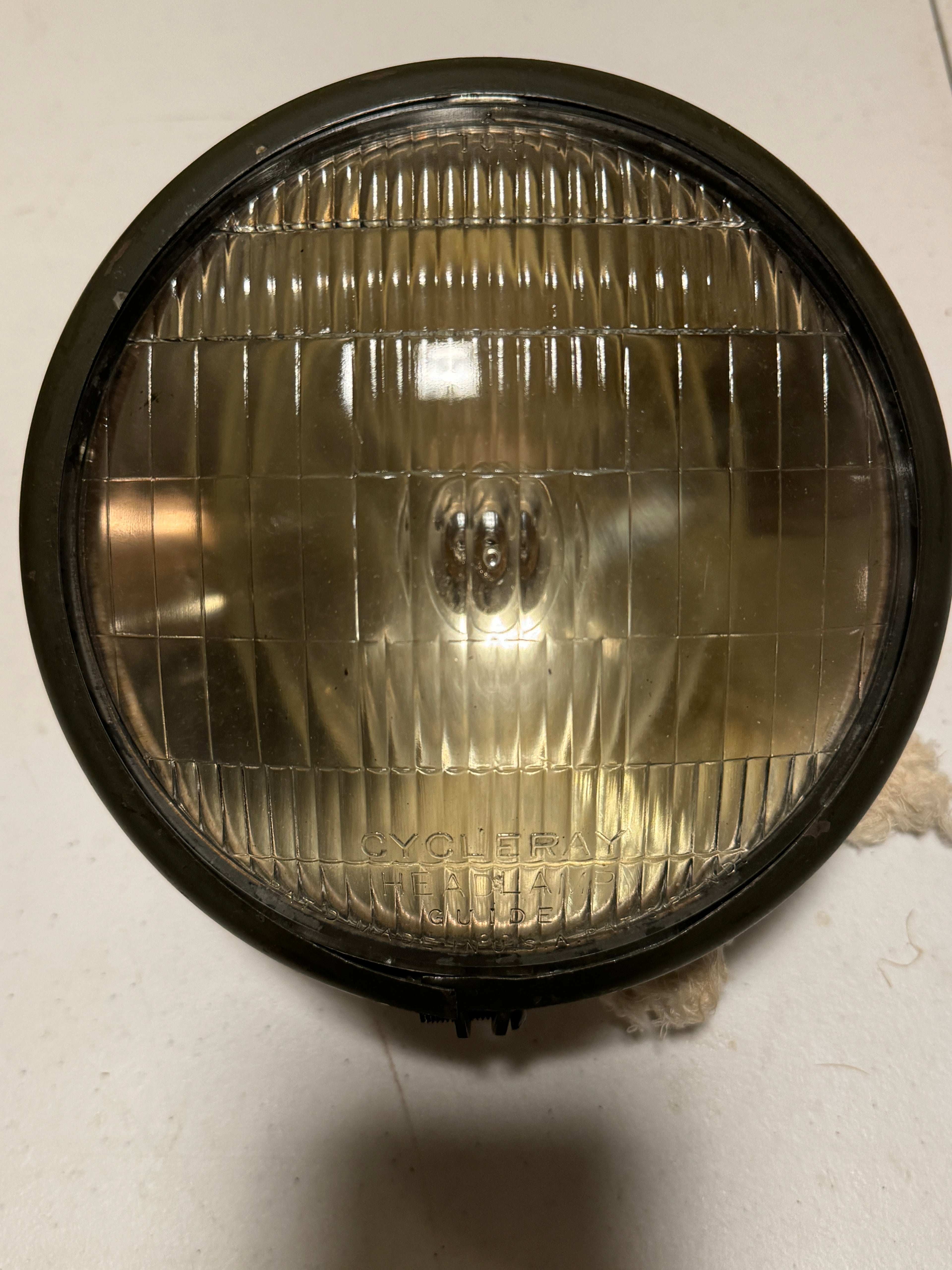 Harley 4901-35 NOS Cycle-Ray Headlamp OD Green WLA, WLC, ELA, UA, WWII