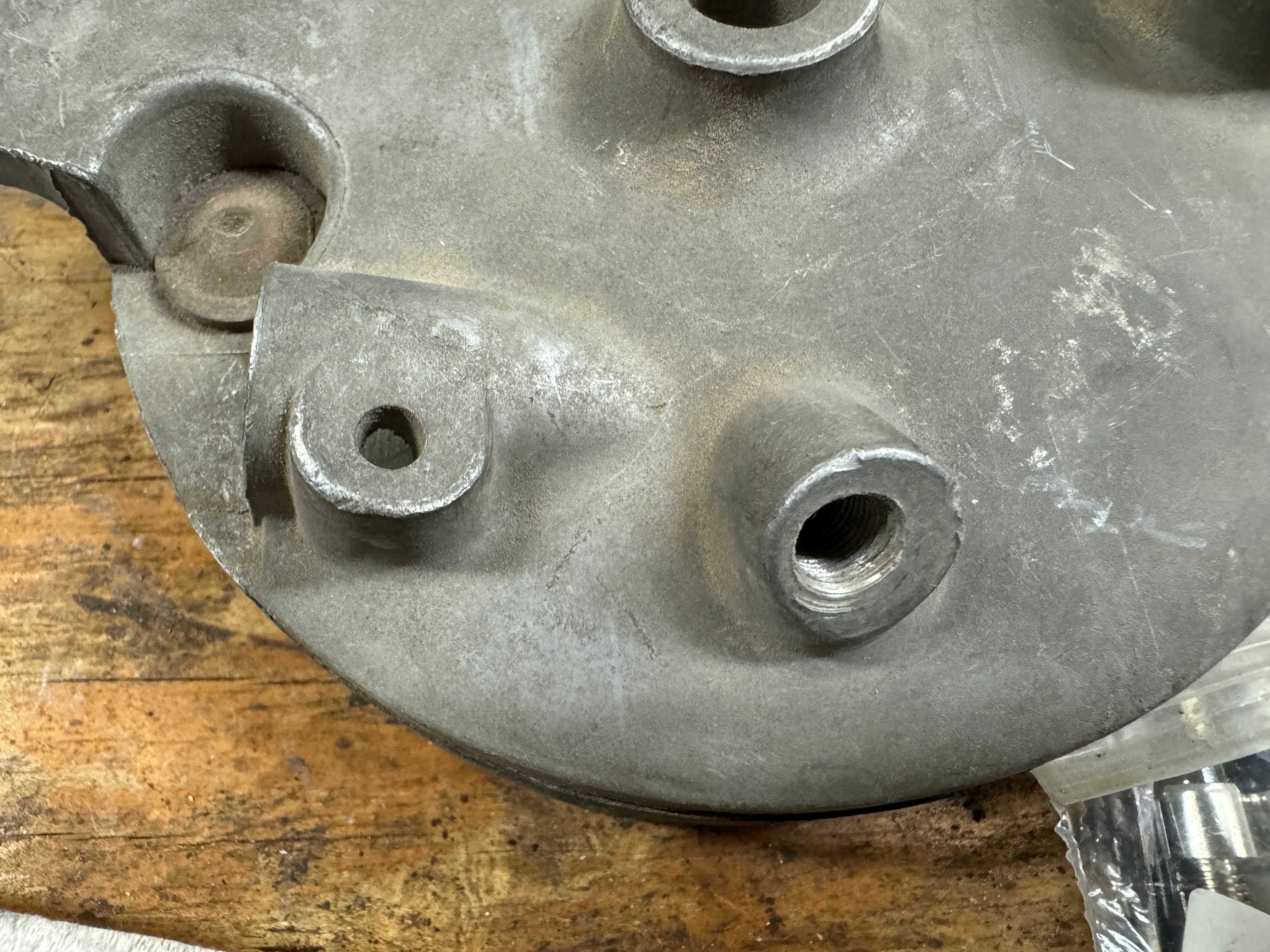 Harley NOS OEM 1948-1950 125-S Front Brake Hub & Complete Brake Backing Plate