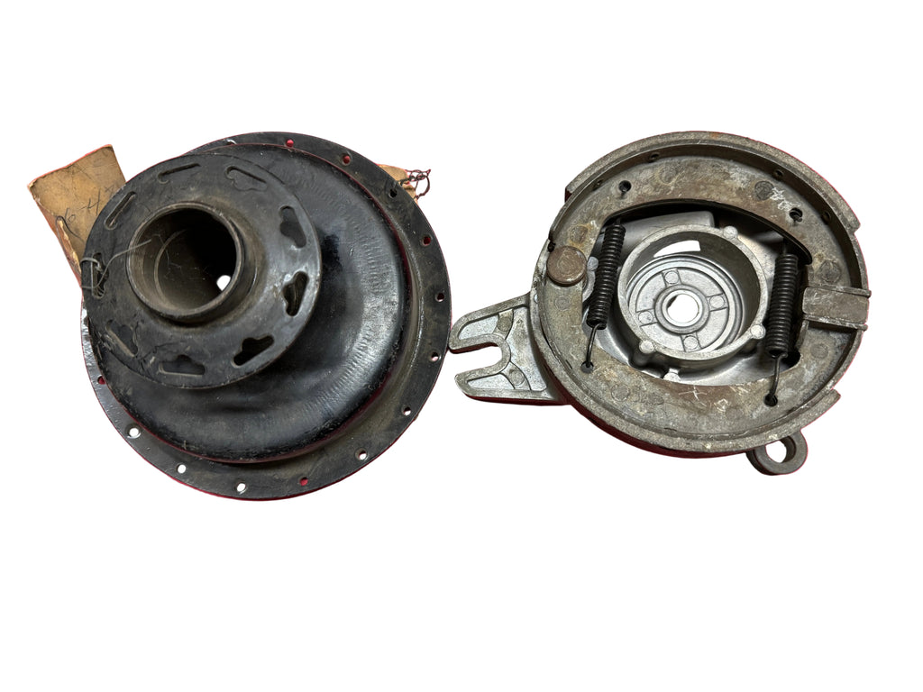 Harley NOS OEM 1948-1950 125-S Front Brake Hub & Complete Brake Backing Plate