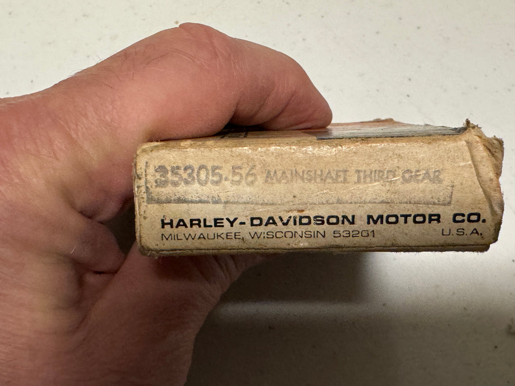 Harley 35305-56 NOS OEM Mainshaft 3rd Gear K Sportster 1956-1990