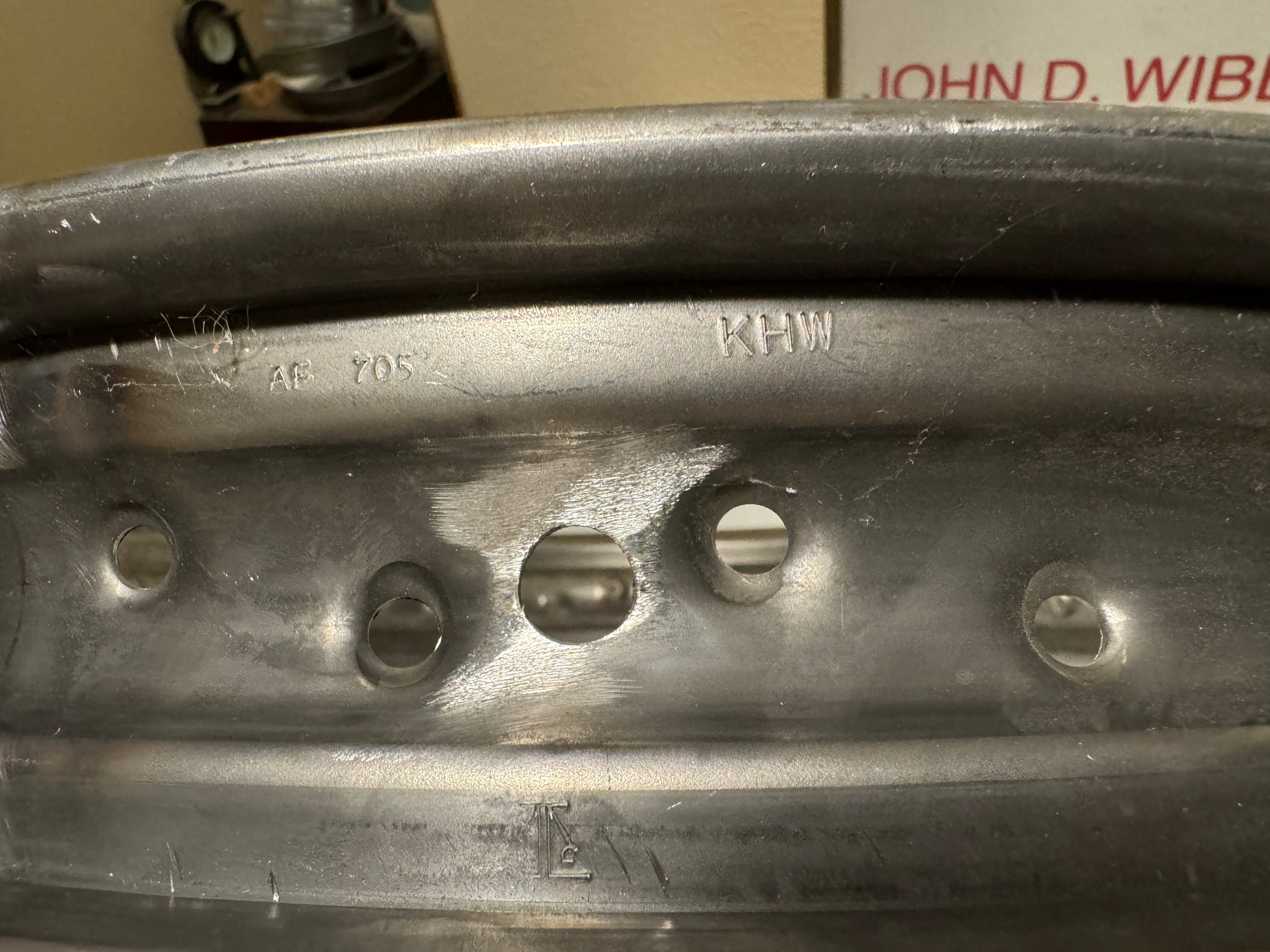 Harley 3940-35 18" Kelsey-Hayes Rim Pre-War Knucklehead UL VL Stamped KHW