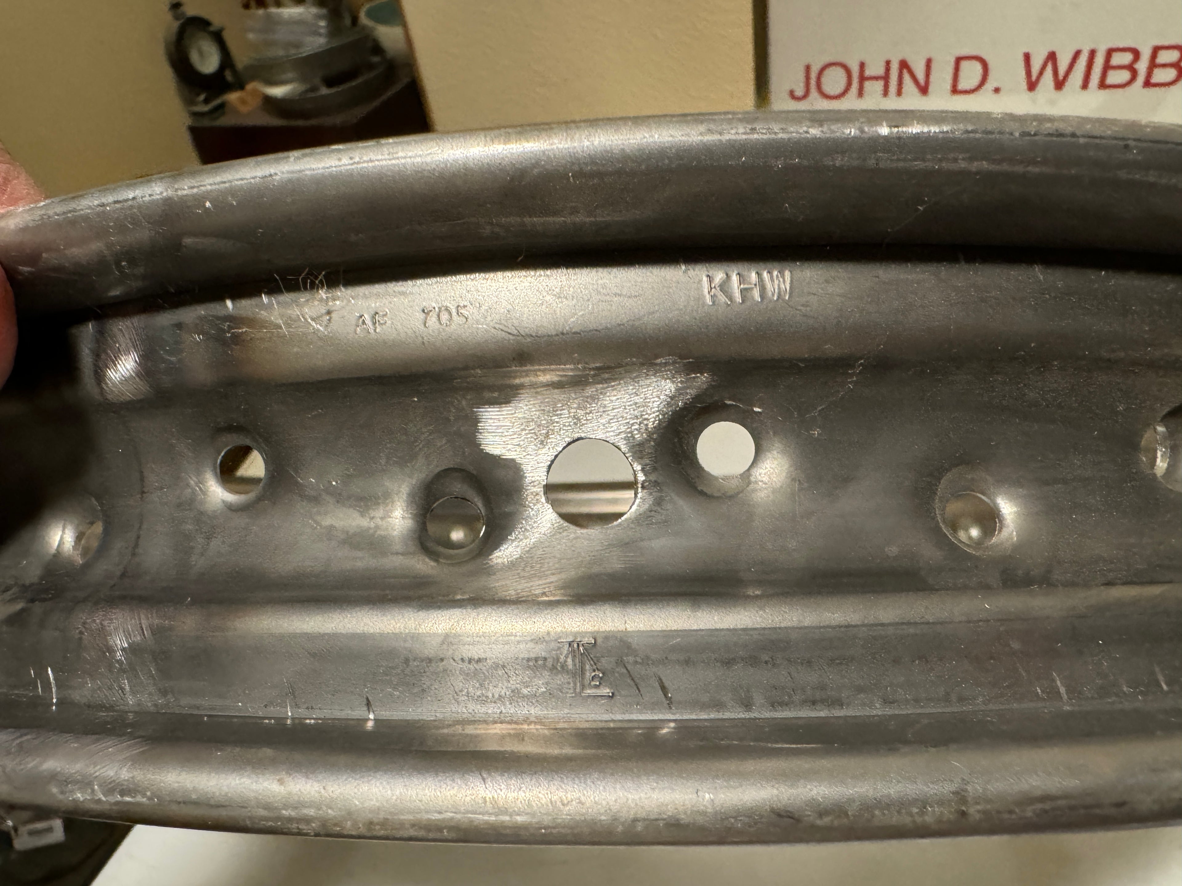 Harley 3940-35 18" Kelsey-Hayes Rim Pre-War Knucklehead UL VL Stamped KHW