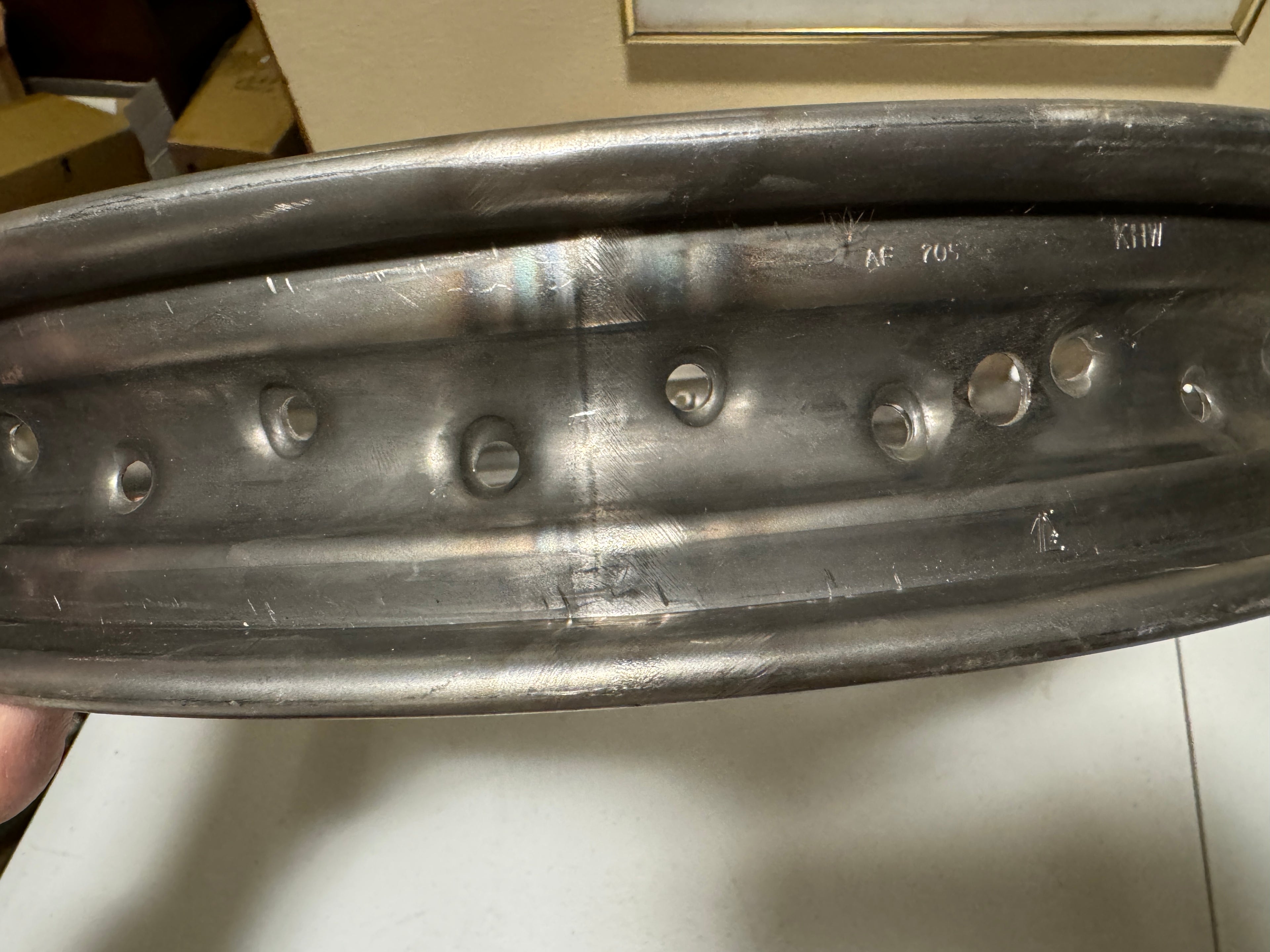 Harley 3940-35 18" Kelsey-Hayes Rim Pre-War Knucklehead UL VL Stamped KHW