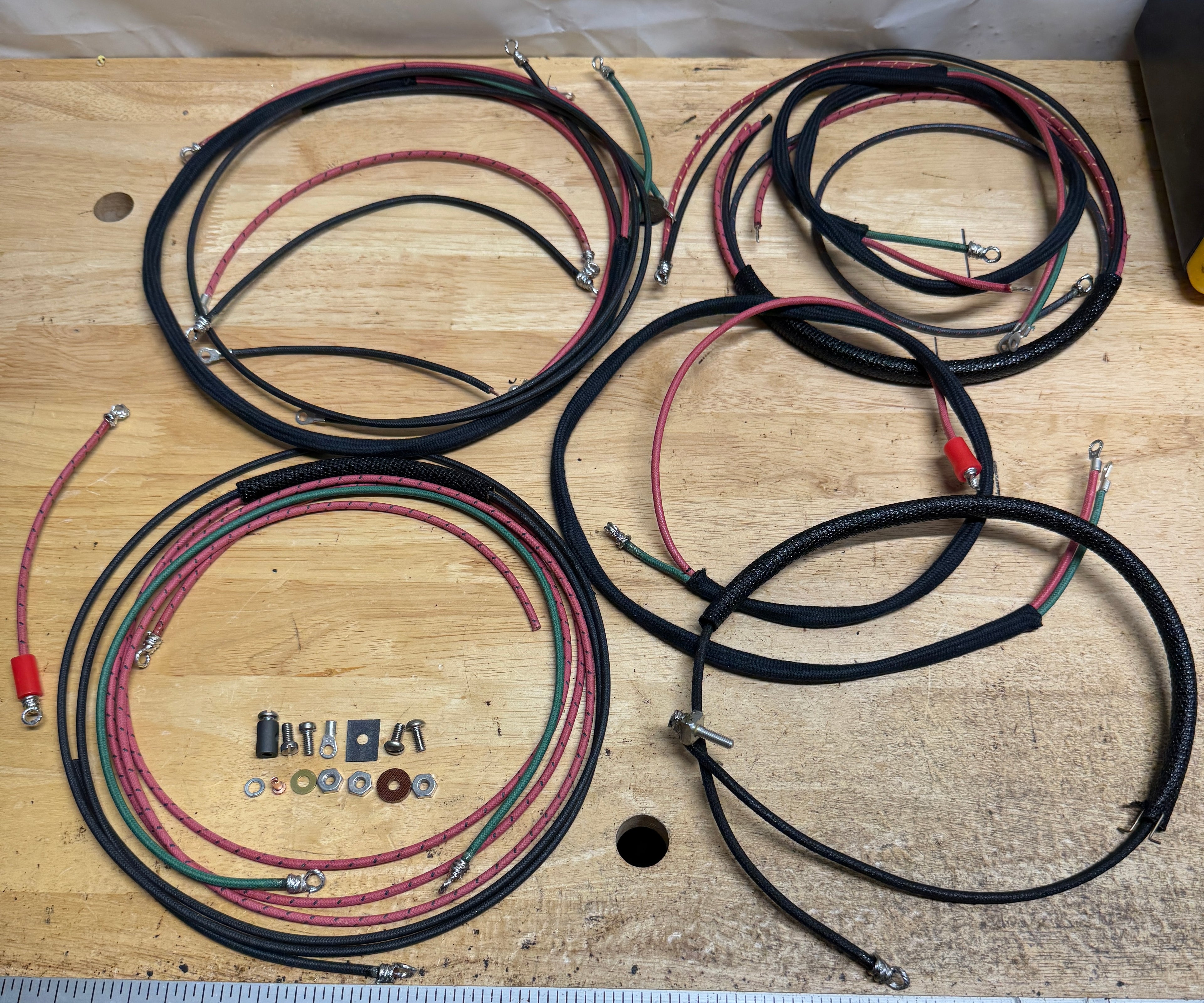 1936 4735-36 Harley EL Premium Wiring Kit Correct Looped & Tinned Terminals Cotton Woven Loom