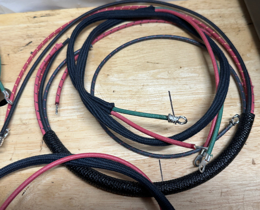 1936 4735-36 Harley EL Premium Wiring Kit Correct Looped & Tinned Terminals Cotton Woven Loom